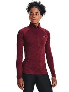 Under Armour Training Tech Twist 1/2 Zip Top - Maroon, Maroon Size M Women