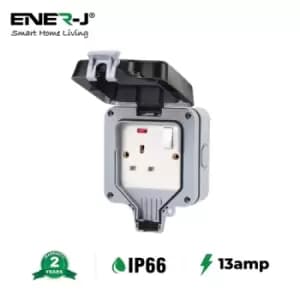 ENER-J 1 Gang 13A Single BS Socket and Switch