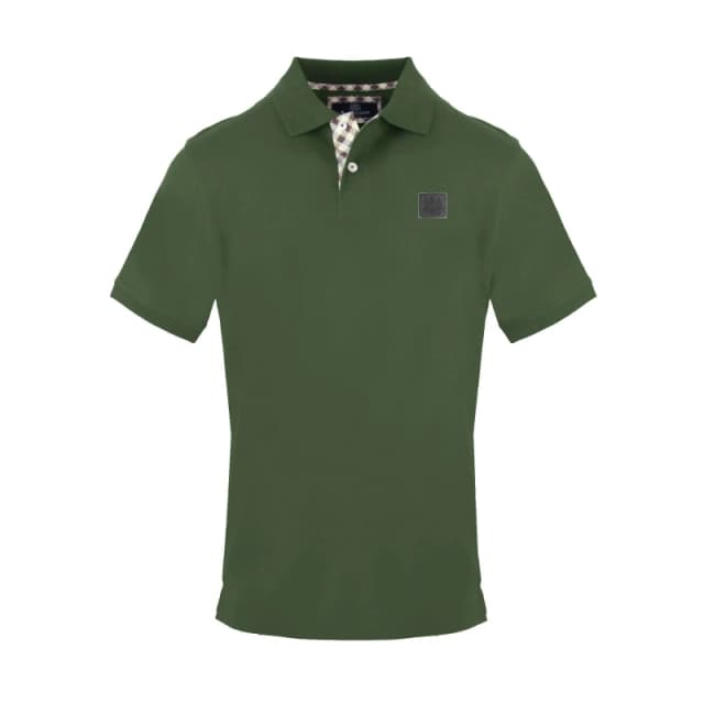 Aquascutum Mens Polo Short Sleeve Polo Shirt Military Green male Small