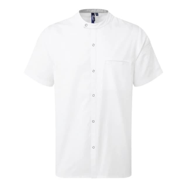 Premier Premier Men Recyclight Short-Sleeved Chef Shirt in White Size: X-Small White XS Male 5063425960460