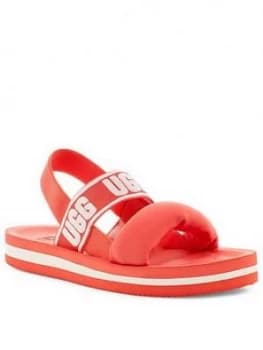 UGG Zuma Sling Flat Sandal - Coral, Size 3, Women
