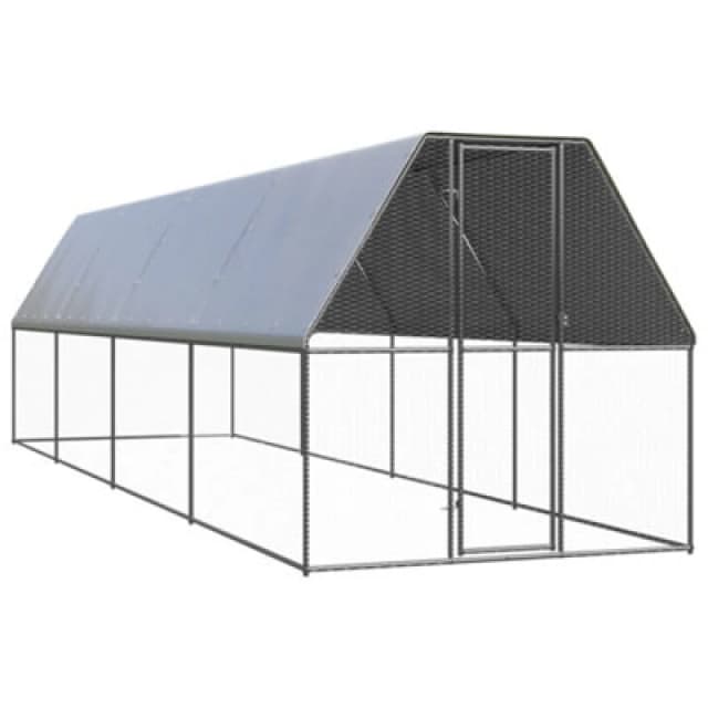 VIDAXL Outdoor Chicken Cage 2x8x2 m Galvanised Steel Vidaxl 8720845682552