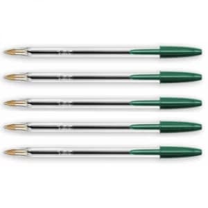 BIC Cristal Ballpoint Pen - Green (5 Pack)