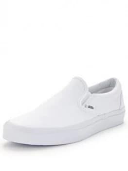 Vans Classic Slip-On Plimsolls, White, Size 11, Men