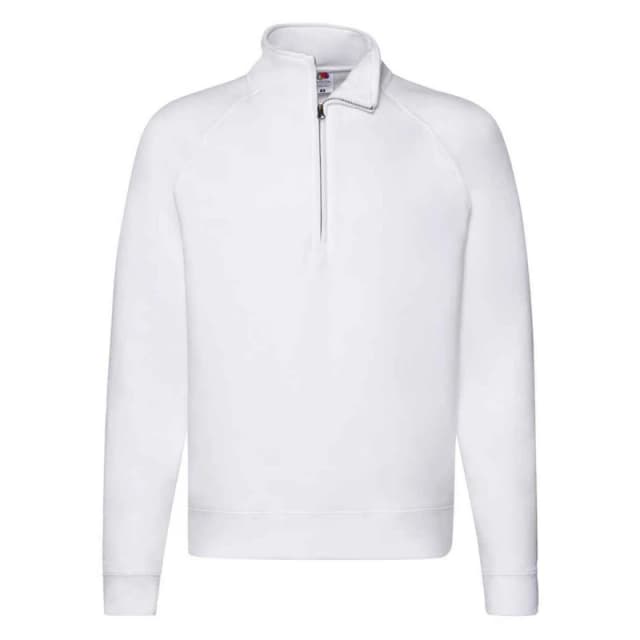 Fruit Of The Loom Fruit of the Loom Men Premium Zip Neck Heather Sweatshirt in White Size: Medium White M Male 5063527299758