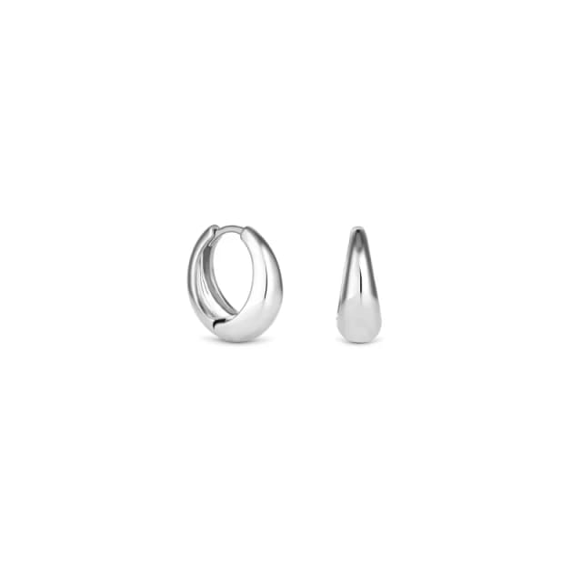 Jon Richard Jon Richard Silver Plated Polished Small Tapered Hoop Earrings Silver female