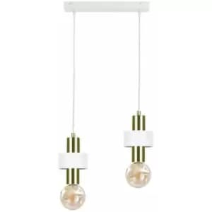Keter Unica Bar Pendant Ceiling Light White, Gold, 50cm, 2x E27