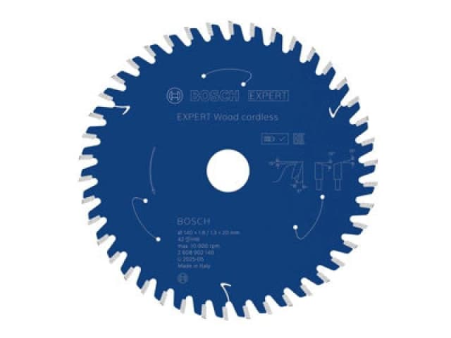 Bosch Expert Wood Cordless Circular Saw Blade 140X 1.8/1.3 X 20mm T42 2608902140