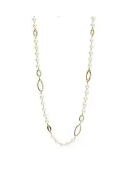 Jon Richard Pearl And Gold Polished Rope Necklace