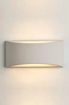 White Concrete Art Deco Plaster Indoor Wall Light Large