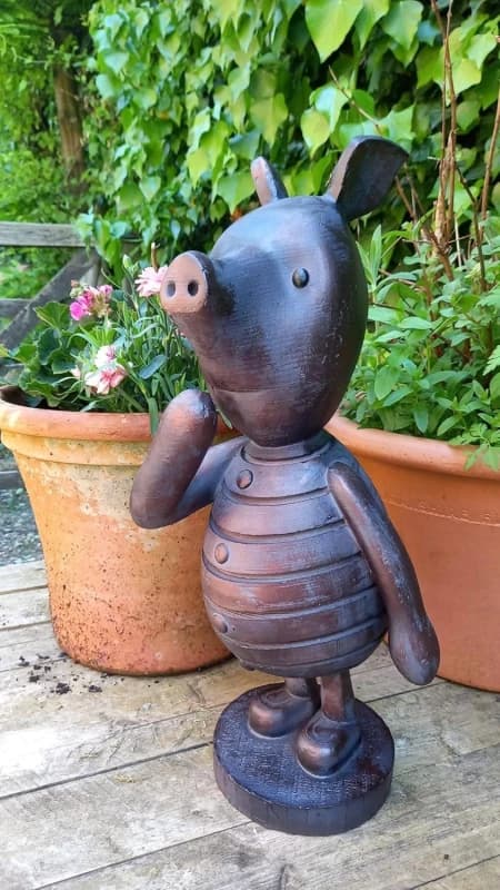 Inspirational Gifting Piglet Garden Sculpture Ornament Decor Statue Large in Bronze Bronze Unisex