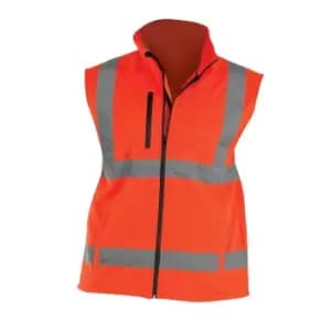 Yoko Mens Hi Vis Softshell Bodywarmer / Workwear (2XL) (Hi Vis Orange)