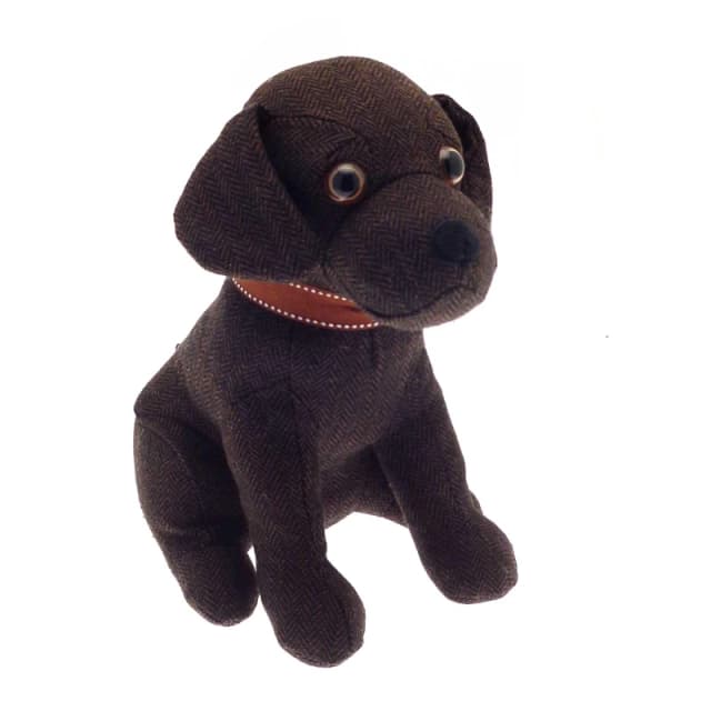 Country Club Door Stop Novelty Chocolate Labrador - Herringbone Brown unisex One Size
