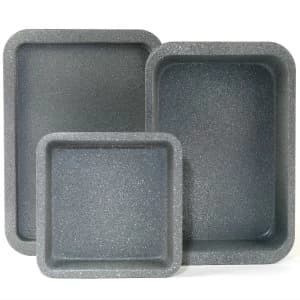 Salter Marble Collection Baking Tray, Roasting Pan and Square Baking Tray - Grey