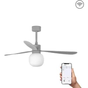 Faro Amelia Large Ball LED Grey Ceiling Fan Smart 20W 2700K, 6 Speed