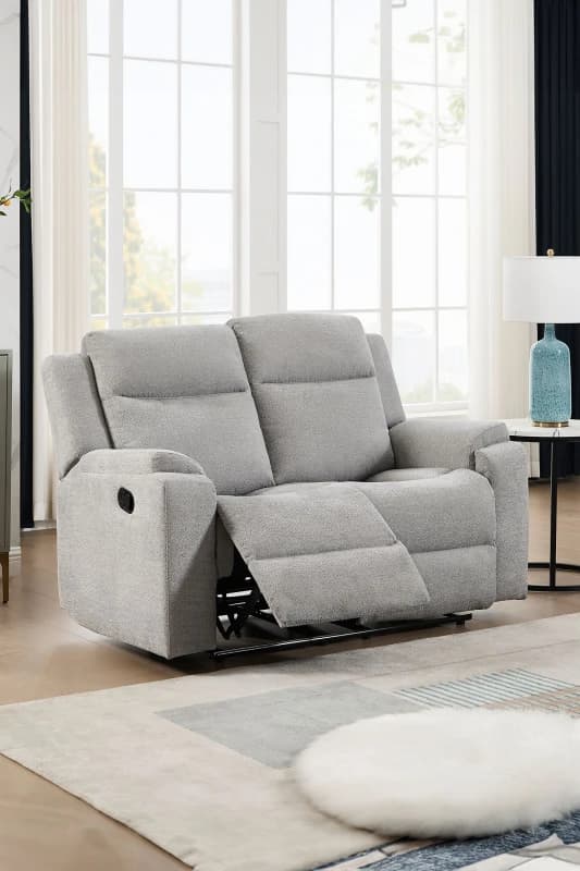 More4Homes Orka 2 Seater Fabric Manual Recliner Sofa Grey