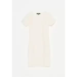 Missguided Ss Crew Neck Mini Dress Towelling - White