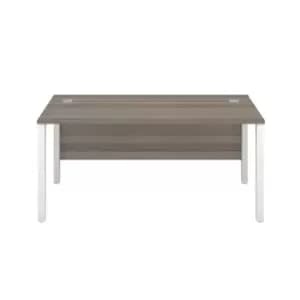 Goalpost Ultra Modern Home Office Desk - Grey Oak - White