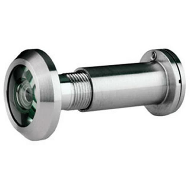 Loops External Door Peephole Crystal Lens 180 Degree Viewing Angle Satin Steel Metallics