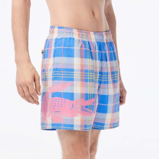 Lacoste Quick Dry Coloured Check Swim Shorts - Multi Multi S