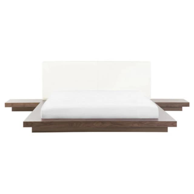 Beliani Bed Zen 160 X 200 Cm (Eu King Size) Brown Ash Wood
