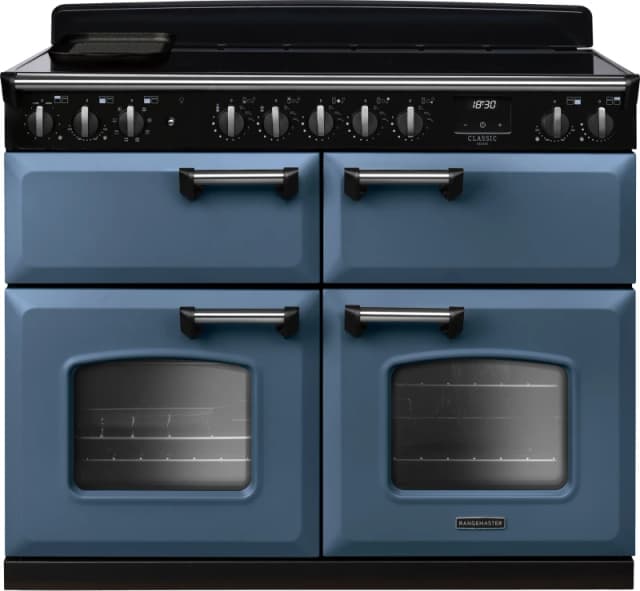 Rangemaster CLDLB110EIPSTB/CM1 Classic Deluxe BC 110cm Induction Range Cooker Chrome Trim 14929 - STONE Blue CLDLB110EIPSTB/CM1