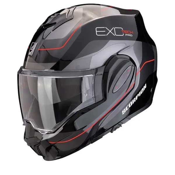 Scorpion Exo-Tech Evo Pro Commuta Black Silver Red Modular Helmet 2XL
