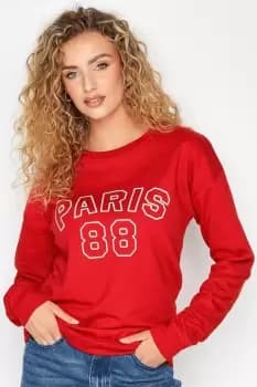 Tall Red 'Paris 88' Sweatshirt