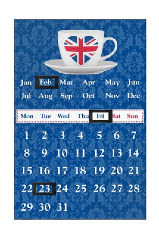 Interiors by Premier Union Jack Magnetic Calendar Blue