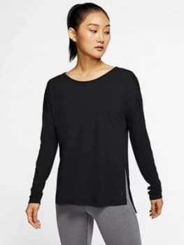Nike Training Dry Layer Long Sleeve Top - Black Size M Women