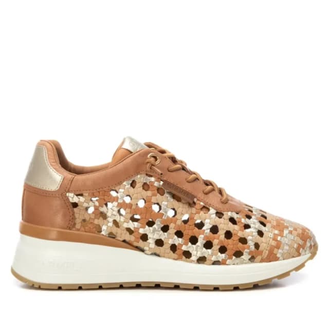 Carmela Woven design sneakers with metallic leather details For Her Carmela Marron Female 41