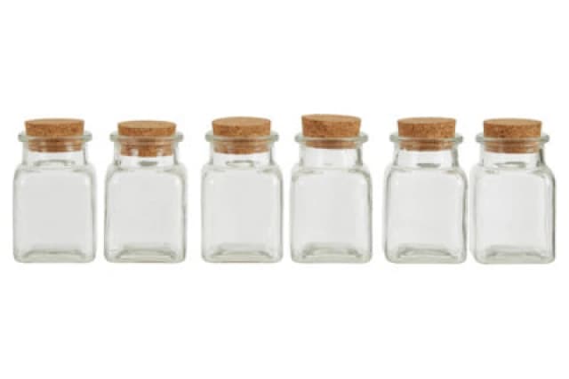 Premier Housewares Set Of Six Tromso Square Glass Jars Clear