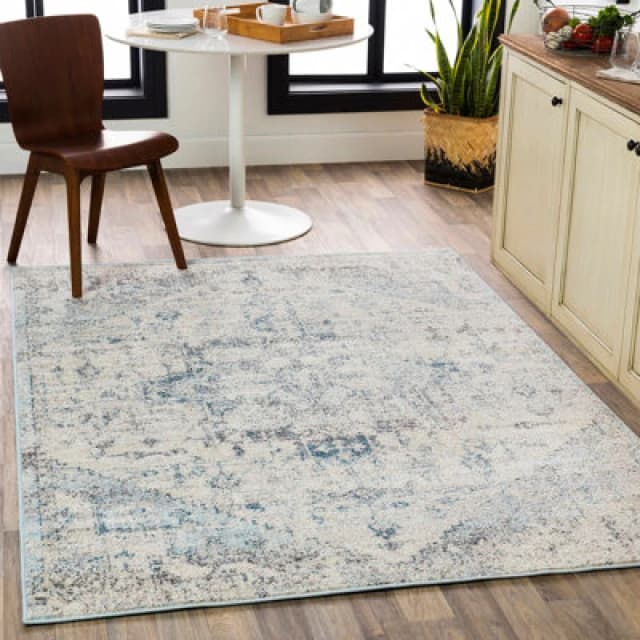 Livabliss Vintage Oriental Boho Ivory Lya Area Rug 160 X 213cm - Easy Care, Non Shedding, Ideal For Living Room & Bedroom