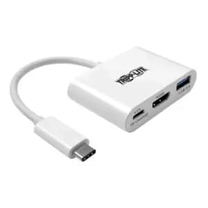 Tripp Lite U444-06N-HU-C USB-C to HDMI Adapter with USB-A Port and PD Charging HDCP White