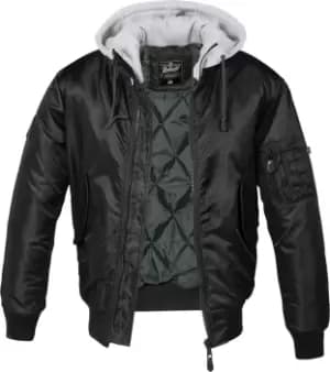 Brandit MA1 Sweat Hooded Jacket, black-grey, Size 2XL, black-grey, Size 2XL