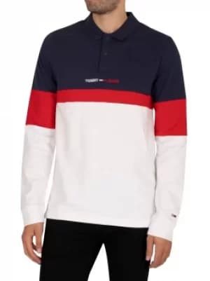 Regular Colourblock Longsleeved Polo Shirt