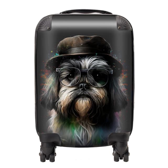 Warren Reed Designer Lhasa Apso Dog Splashart Suitcase - Large
