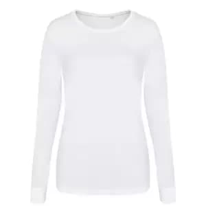 AWDis Womens/Ladies Girlie Long Sleeve Tri-Blend T-Shirt (L) (Solid White)