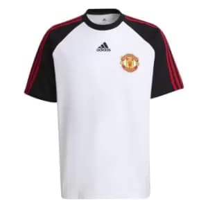 adidas Manchester United Teamgeist T Shirts Mens - White