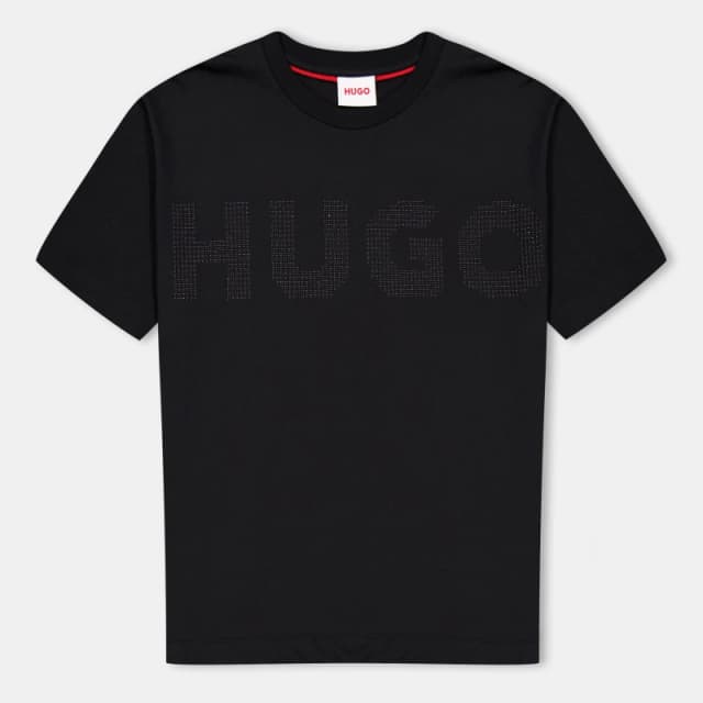 HUGO Logo Short Sleeve T-Shirt Juniors - Black 8 - 9 Years