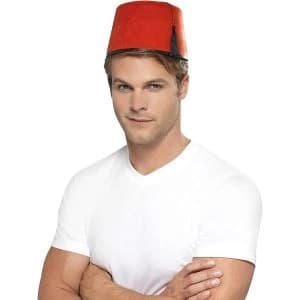 Fez Hat with Black Tassel (Red)
