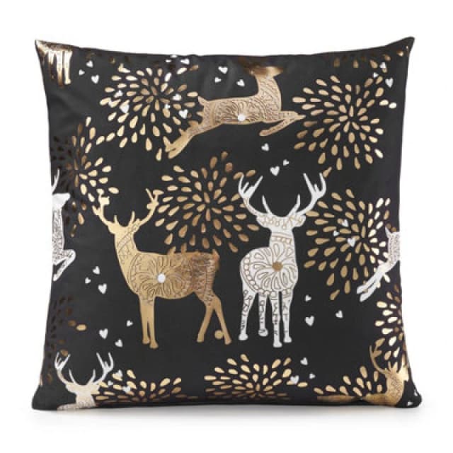 Luxury Living Reindeer Gold 18" Christmas Cushion
