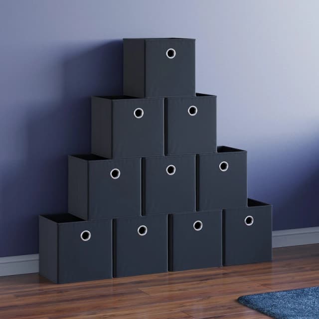 Lassic Vida Designs Durham Cube Storage Basket Set of 10 Black unisex Set of 10