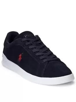 Polo Ralph Lauren Heritage Court Suede Trainers - Navy, Size 9, Men