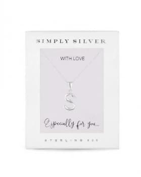 Simply Silver Alphabet Necklace Letter S