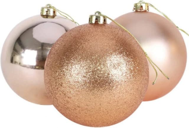 Shatchi 60mm/18Pcs Christmas Baubles Shatterproof Rose Gold,Tree Decorations Rose Gold