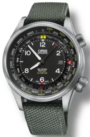 Oris Watch Big Crown ProPilot Altimeter Meters Textile Olive