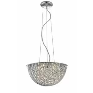 Impex Millie 5 Light Chrome Crystal Pendant Ceiling Light