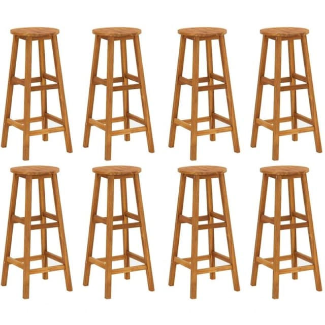 VIDAXL Bar Stools 8 pcs Solid Wood Acacia Vidaxl 8720287142904