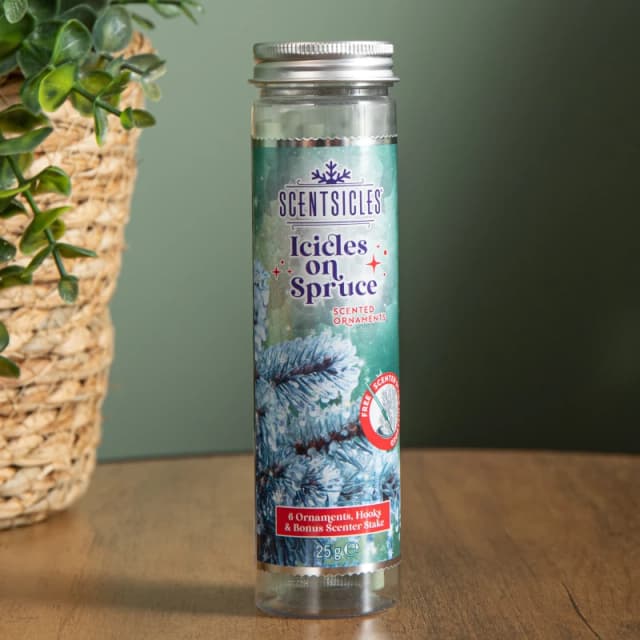 25g Icicles on Spruce Scented Christmas Scentsicles with 6 Hanging Hooks